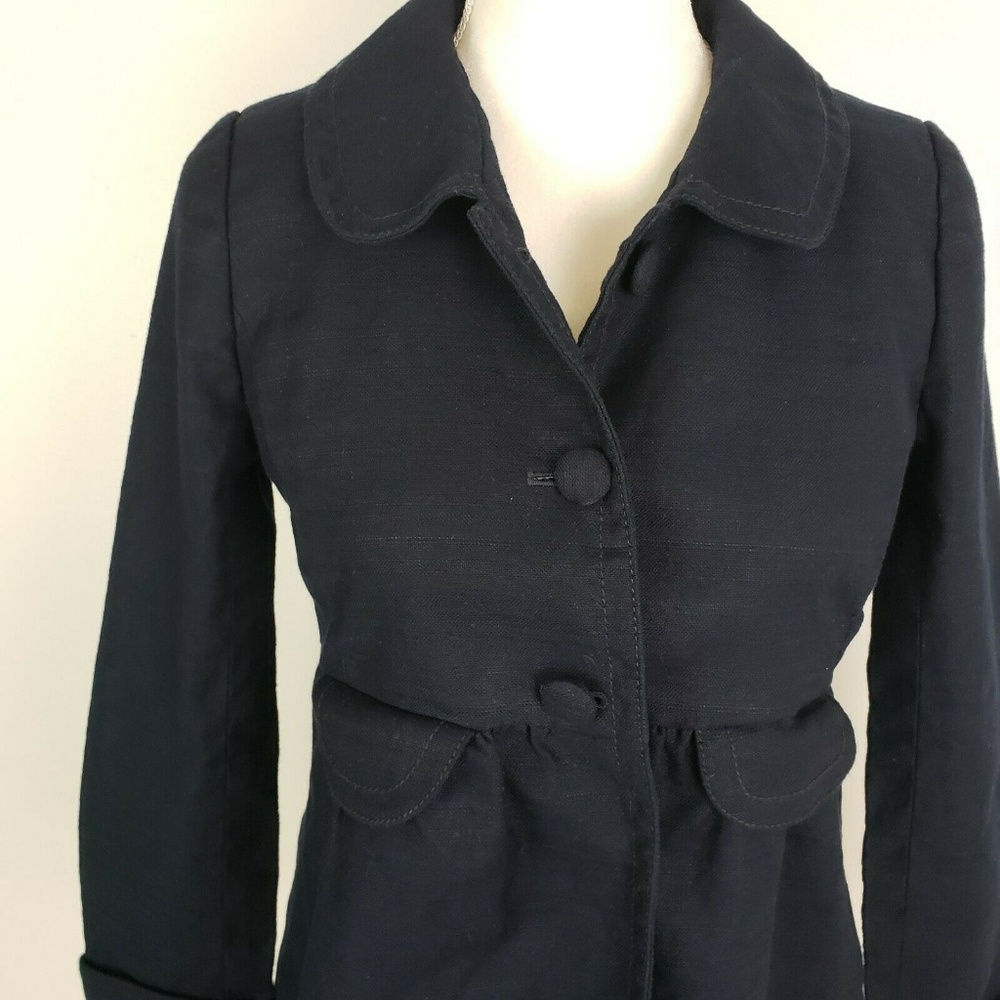 J. Crew Dark Wash Denim Peplum Jacket - Picture 2 of 7